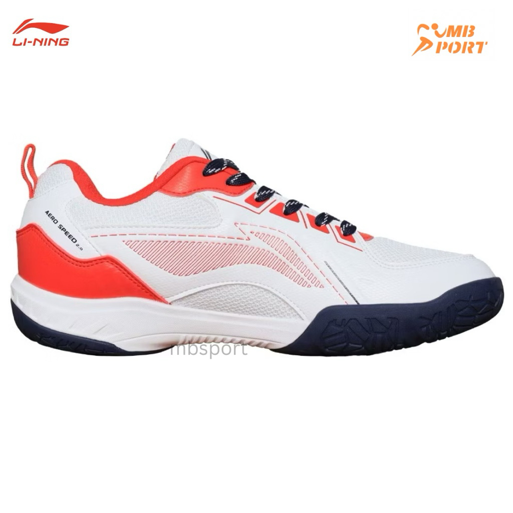 Sepatu Badminton Bulutangkis LINING AERO SPEED 2.0 - White/Red/Navy