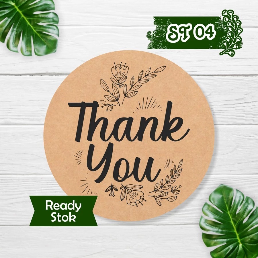 

STIKER THANK YOU MINI KRAFT ST 04 READY STOCK