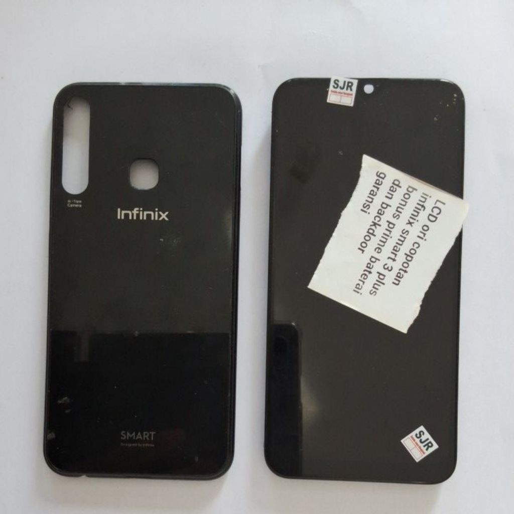 LCD ori copotan Infinix smart 3 plus bonus frame baterai dan backdoor garansi