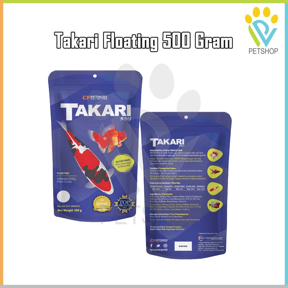 Takari Fish Food 500gr makanan ikan takari 500 gram