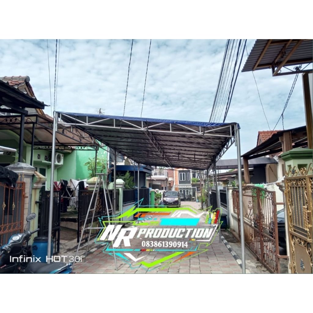 TENDA WARGA UKURAN 4X6 + TERPAL / TENDA BESI / TENDA PESTA TENDA