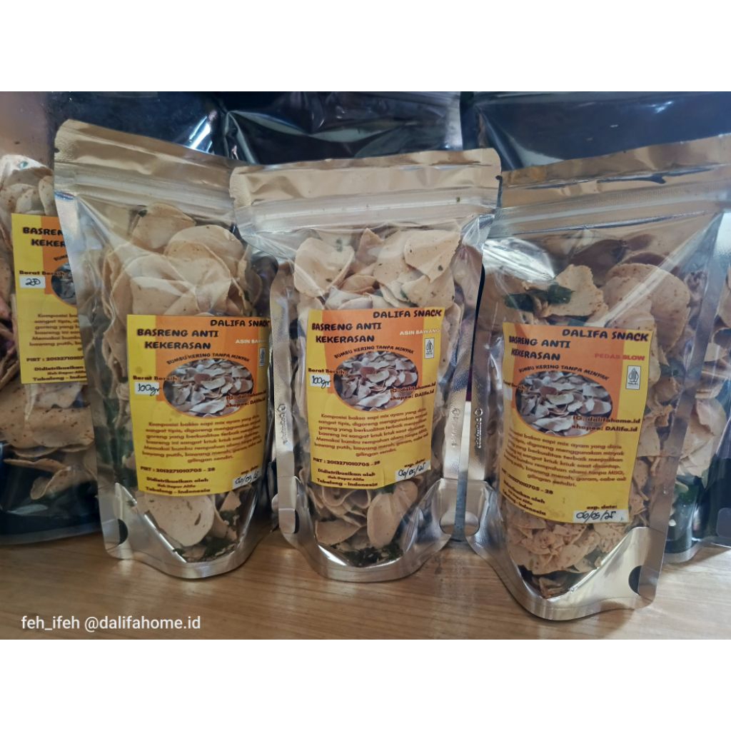 

100gr. Basreng Sapi Ayam Premium, Basreng Dapur Alifa, Basreng Anti Kekerasan.
