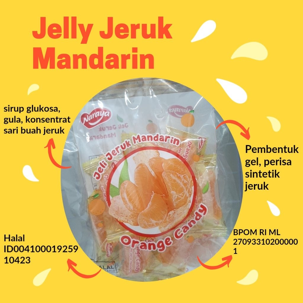 

Jelly jeruk mandarin 200gr candy-permen jelly jeruk mandarin
