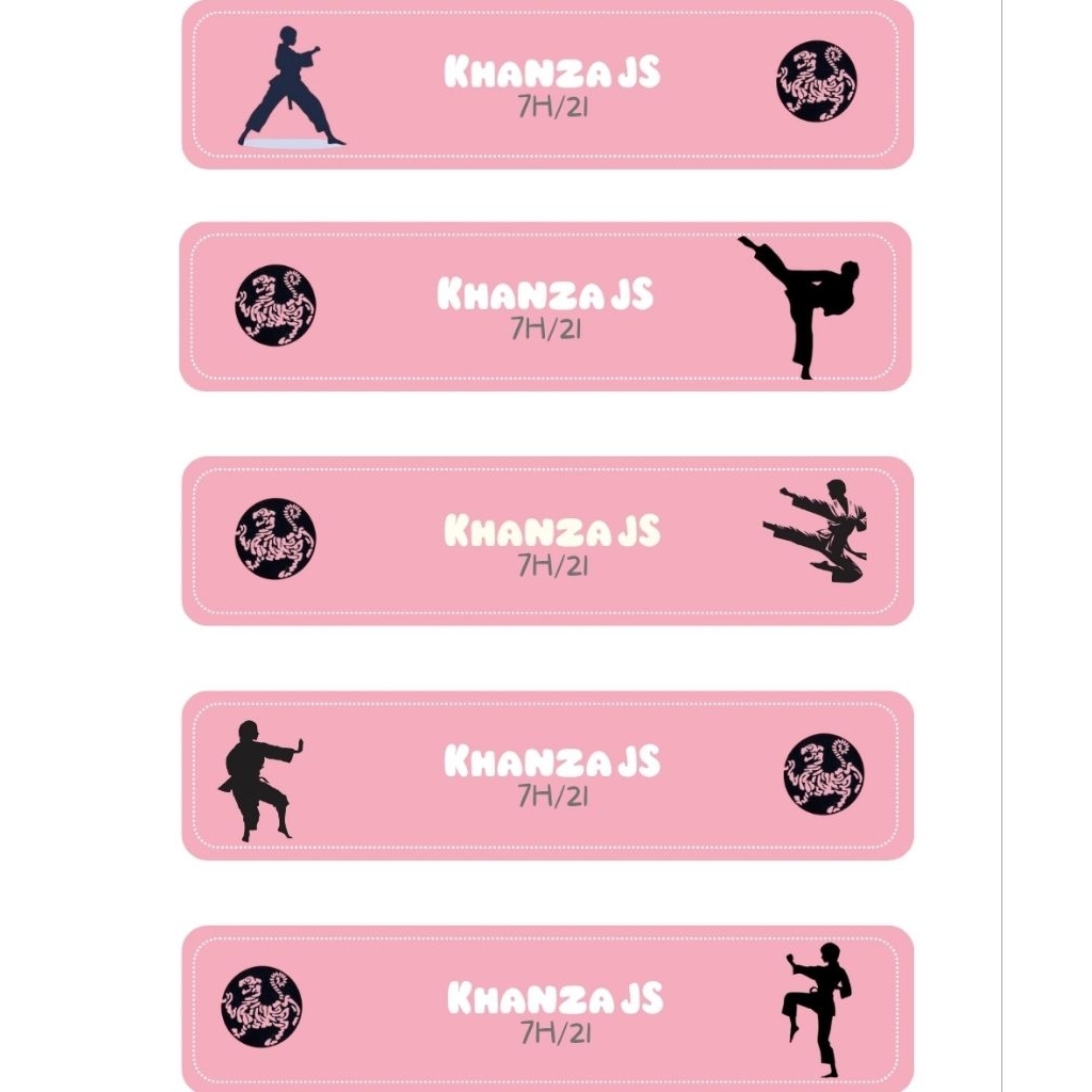 

Sticker Label Custom Nama Karate Girl Hijab