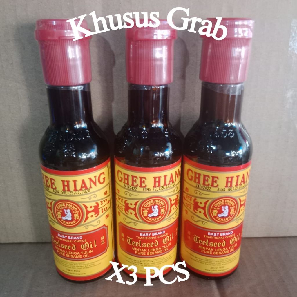 

[PROMO] 3 Pcs Minyak Wijen Ghee Hiang 155 Ml exp 2028