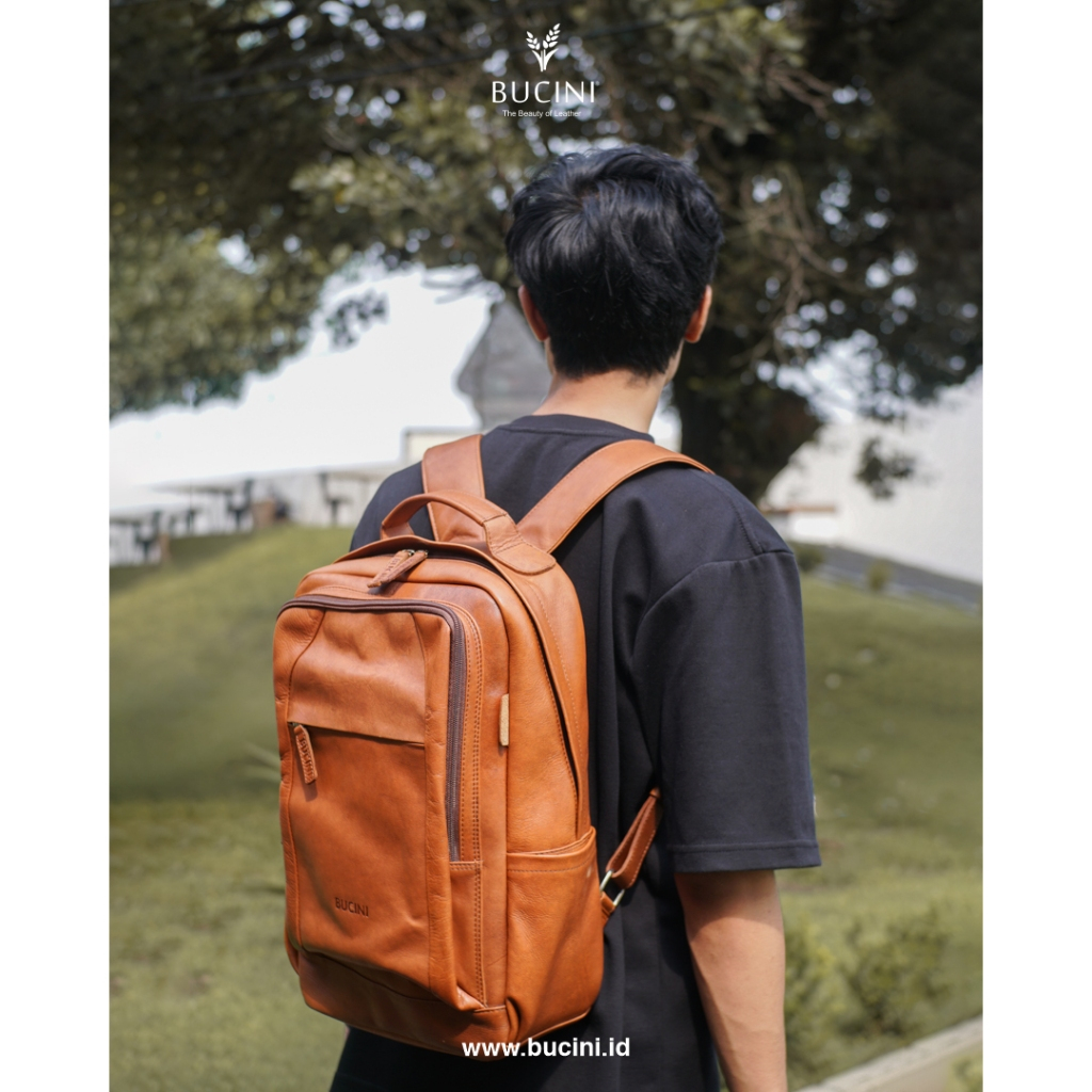 Leather Backpack BUCINI Baciro I Tas Ransel & Tas Punggung Kulit Pria Wanita BUCINI Baciro