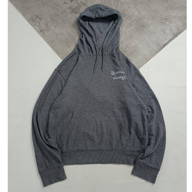 Hoodie Spao loose Fit Boxy Pria Wanita Abu Second