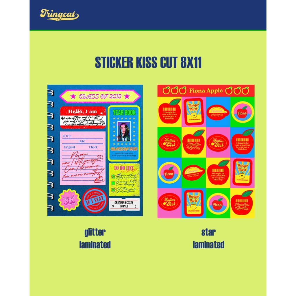 

Sticker Kiss Cut Mitski Class 2013 & Fiona Apple Fruit Sticker / Decorative Sticker / Laptop / HP Sticker