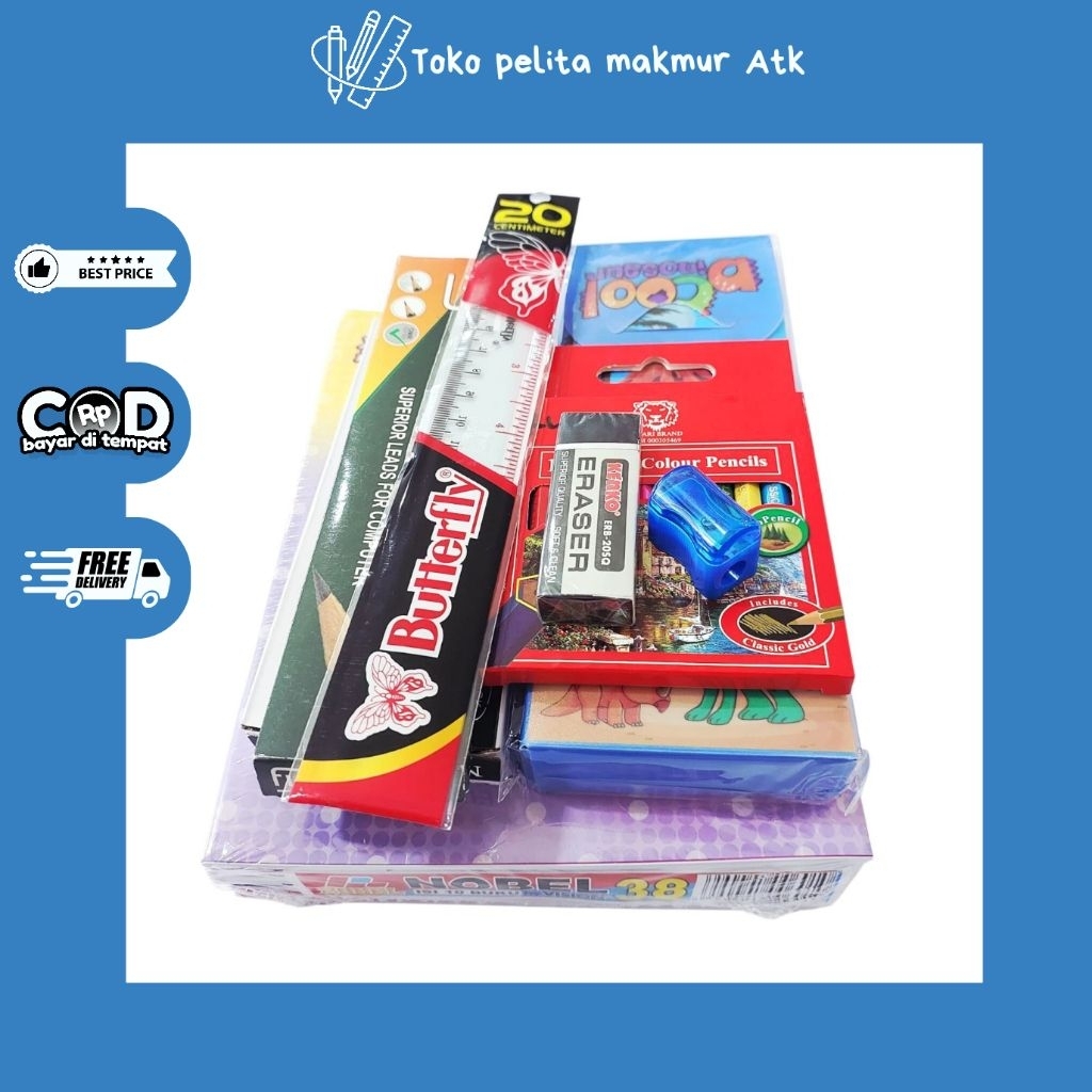 

8 IN 1PAKET HEMAT ALAT TULIS SEKOLAH SET LENGKAP MURAH STATIONERY