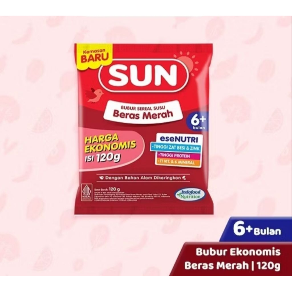Sun Bubur Bayi Beras Merah Bubur Seral Susu