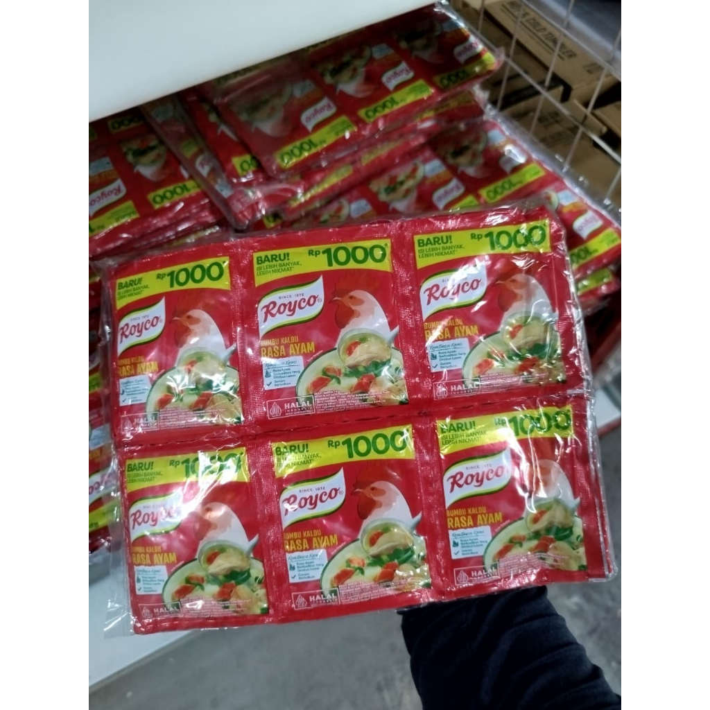 

ROYCO Ayam 16g Isi 24 pcs – Bumbu Kaldu Masak Praktis Murah & Favorit Ibu Rumah Tangga