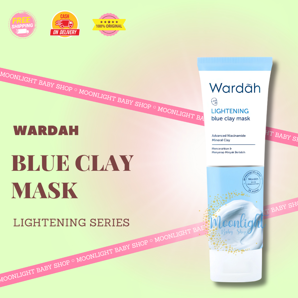 Wardah Lightening Blue Clay Mask 50g | Masker Dengan Advanced Niacinamide