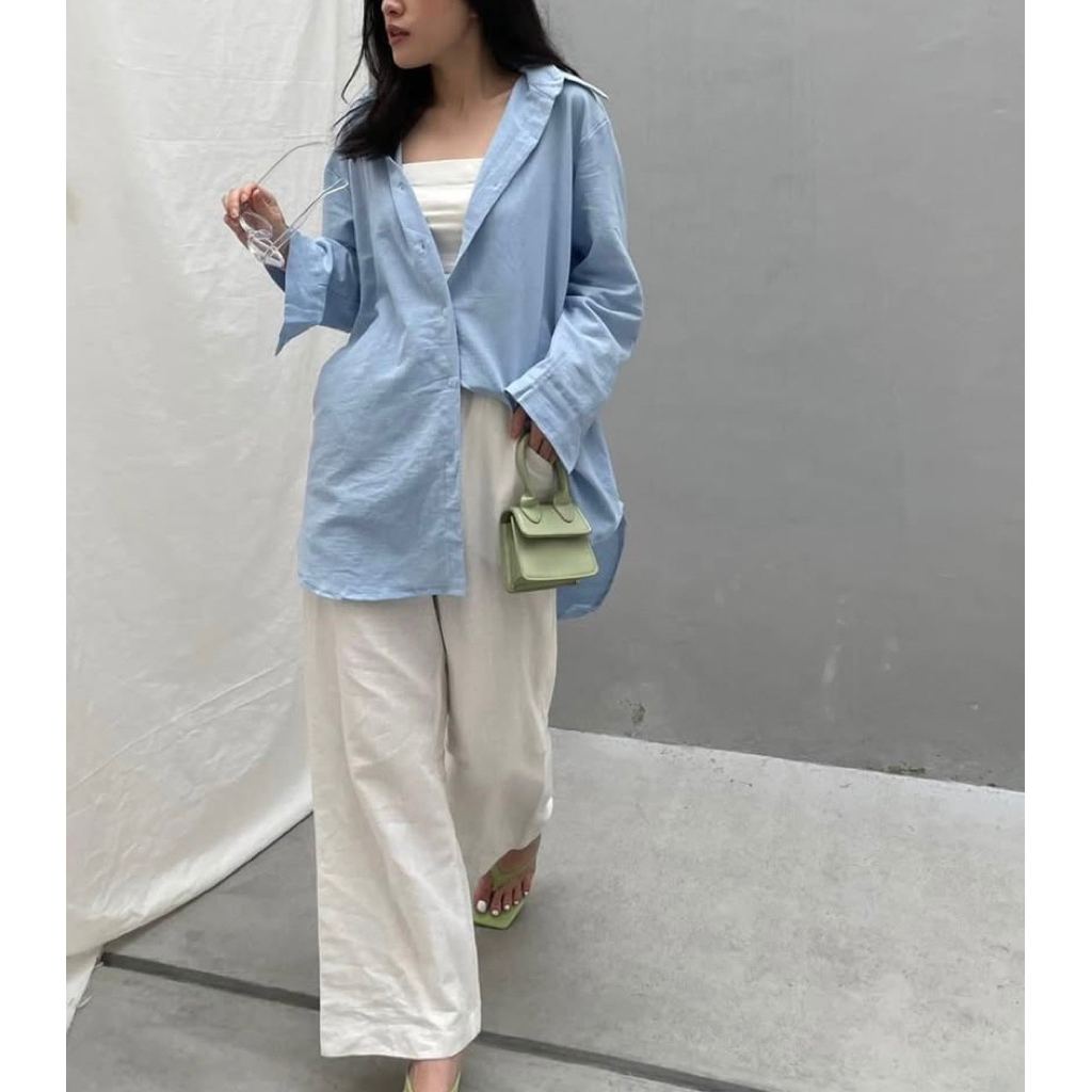 Sidney Linen Oversize Shirt | Kemeja Linen | Kemeja Oversize | Atasan Wanita