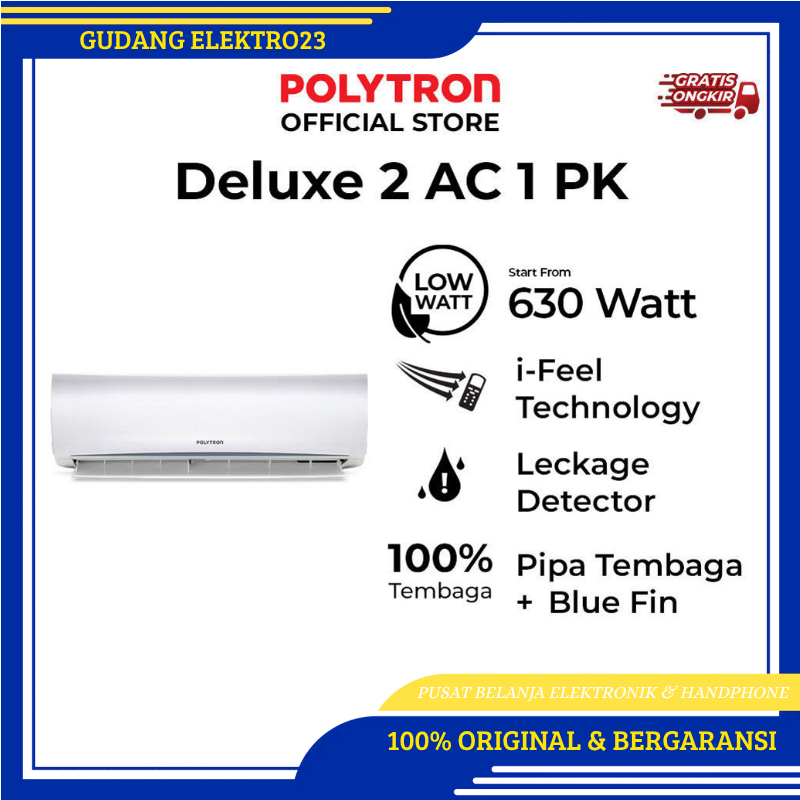 AC Polytron 1 PK 09VH freon R32 garansi resmi Polytron