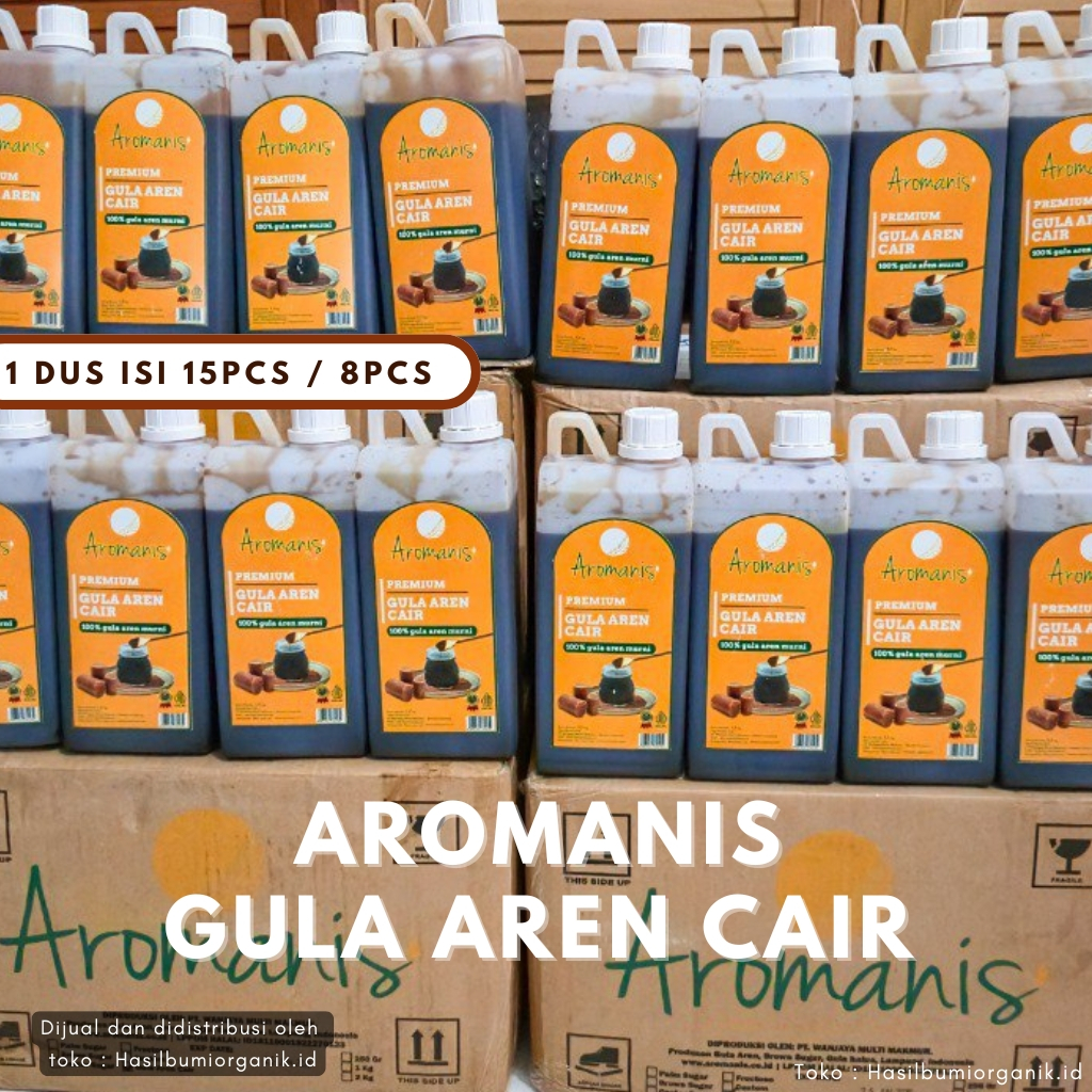 

AROMANIS GULA AREN CAIR / 1 DUS ISI 8pcs x 1.2kg / 1 DUS ISI 15pcs x 1.2kg / GULA AREN CAIR 100% Murni Tanpa Pengawet & Pewarna/ Gula Aren Cair Premium untuk Kopi Susu & Makanan & Minuman
