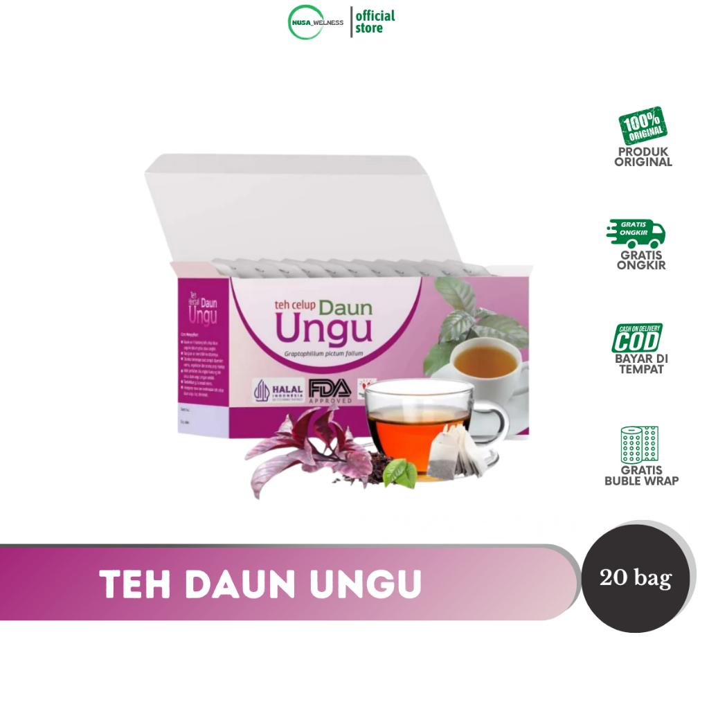 

TAZAKKA TEH CELUP DAUN UNGU 20 KANTONG | atasi wasir & ambeien | bantu sehatkan usus & ginjal | herbal alami aman dikonsumsi | teh celup praktis & siap seduh | original 100% Tazakka | bisa COD