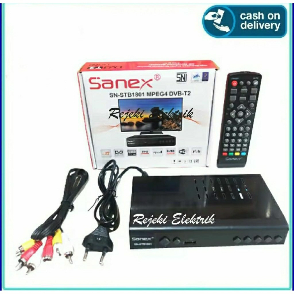 Tv sharp tabung 14 inch + sat top box ( sanex ) fullset siap pakai