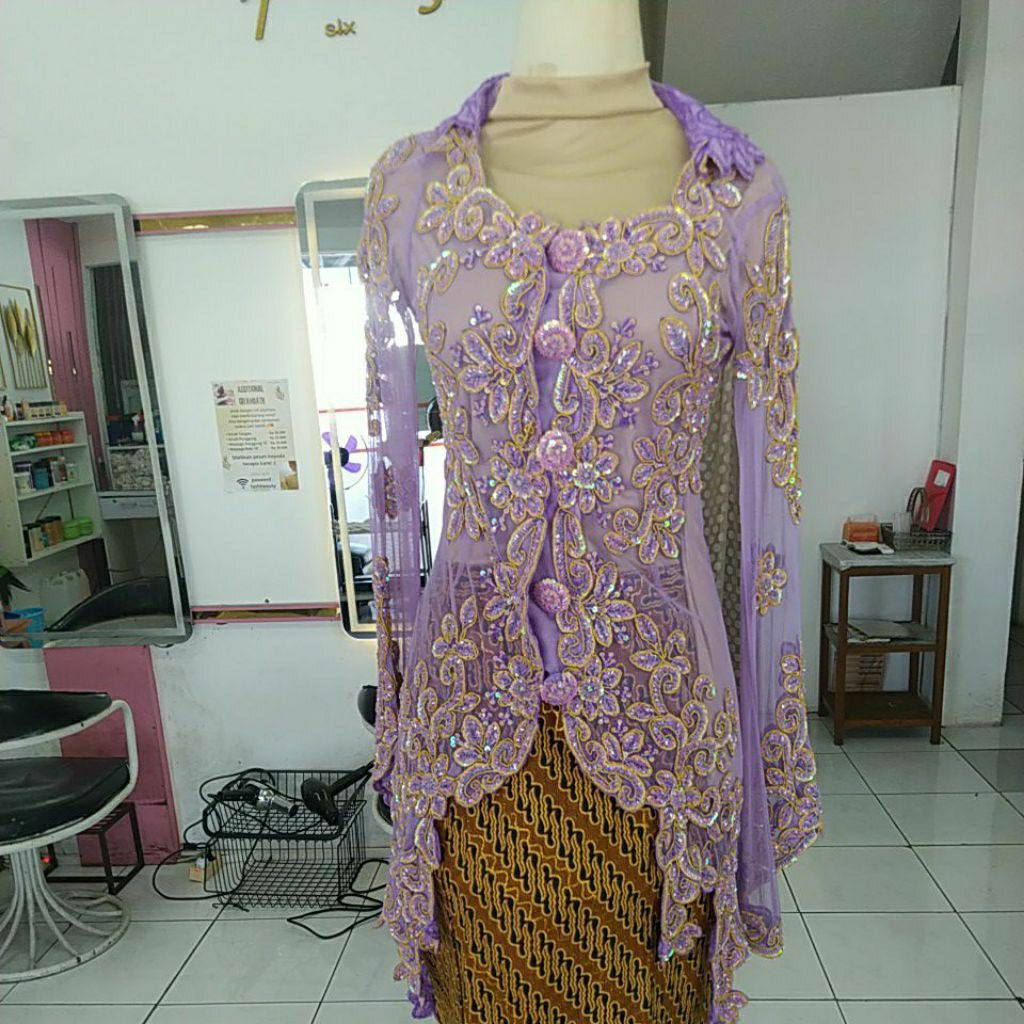 lilac kebaya full payet