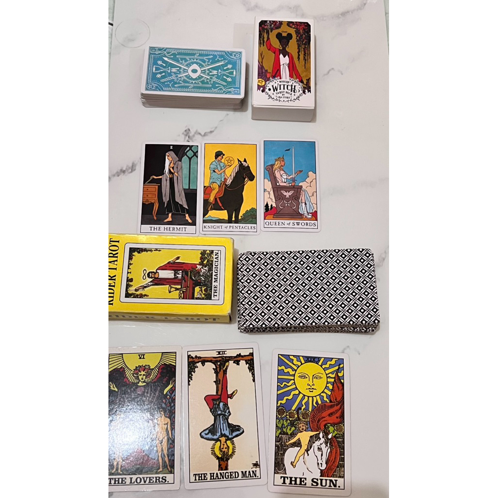 Kartu tarot Rider White dan Modern Witch preloved - kartu tarot second bekas pemula