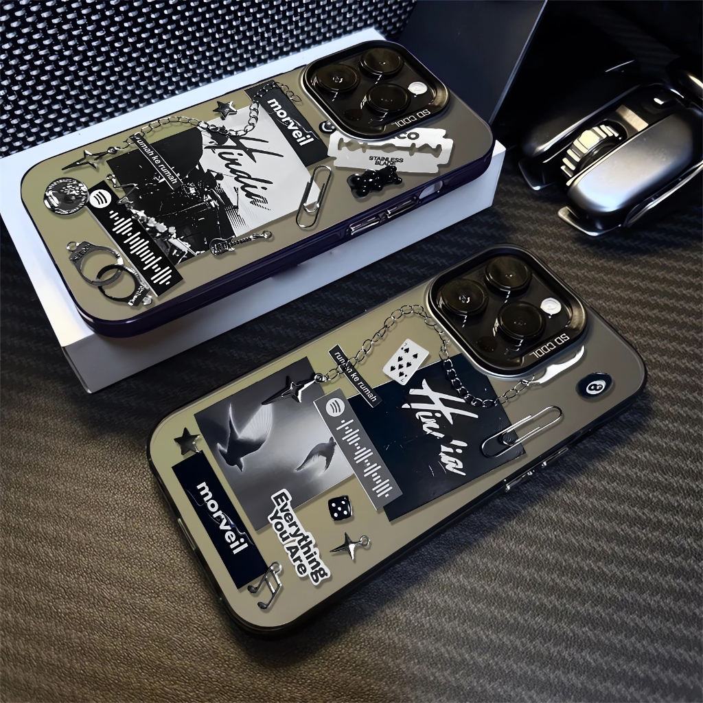 Hard Soft Case Hologram Black Oppo A3X A5i A16 A17 A54S A55 A60 A38 A96 A53 A74 A18 Premium Mate CHH