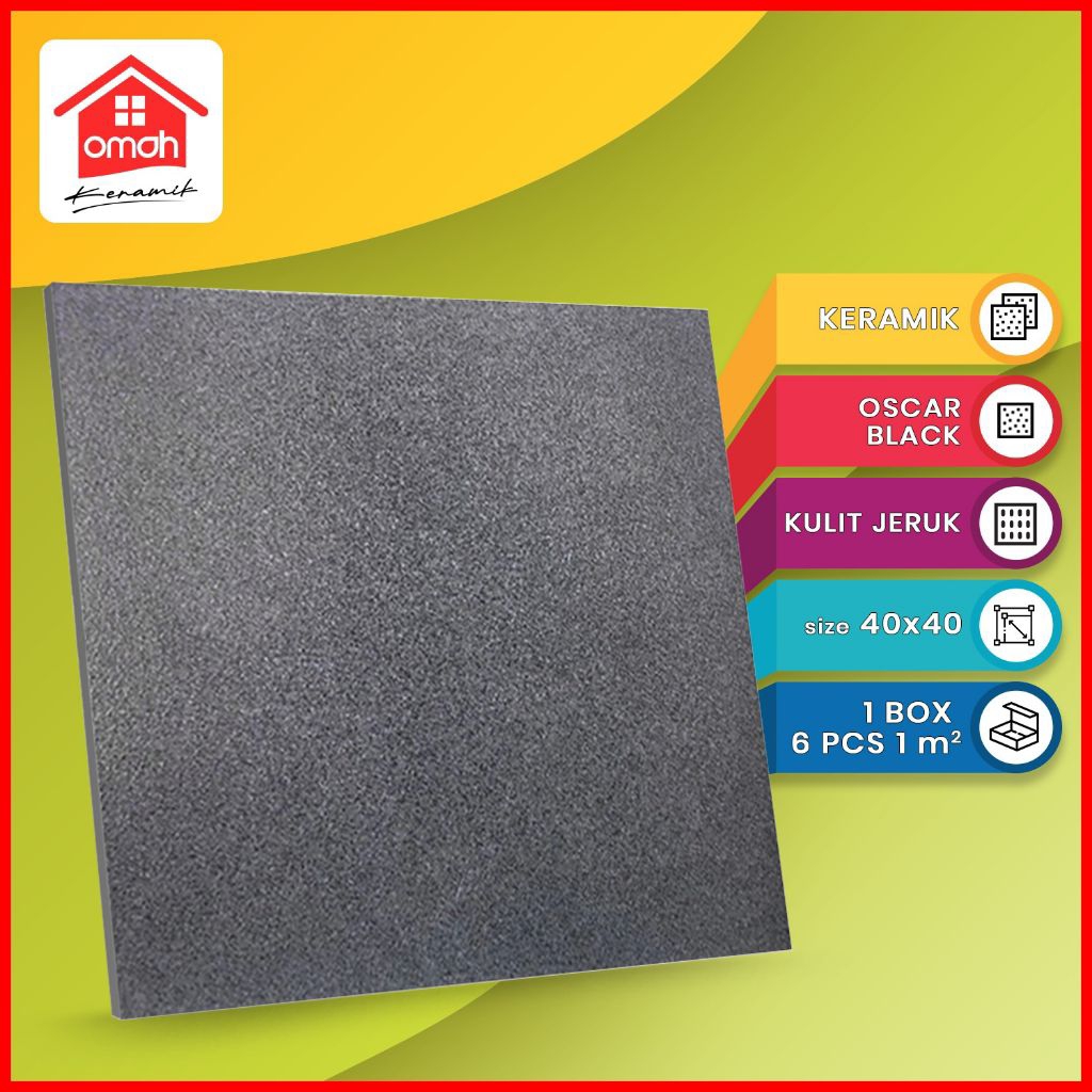Keramik Lantai Matt Kulit Jeruk KITA 40x40 Oscar Black