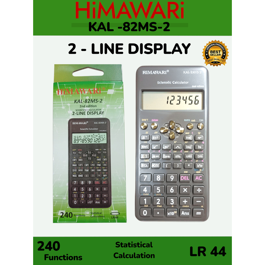 

Kalkulator HIMAWARI KAL-82MS-2 - 2nd Edition 240 Fungsi Scientific Calculator Sekolah,SMP,SMA,Kuliah