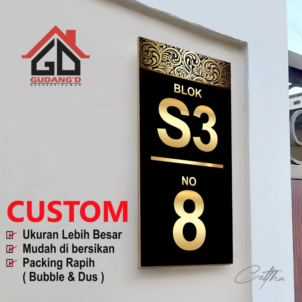 Gudang'D - No Rumah Custom Unik / No Komplek Plat Rumah Blok Komplek Rumah Estetik