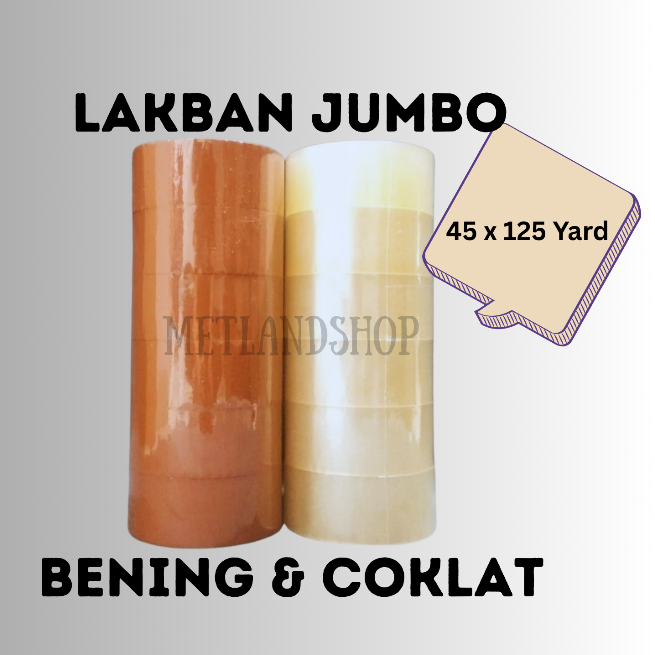 

Lakban Jumbo 2 Inch Bening / Coklat 125 yard x 45 mm