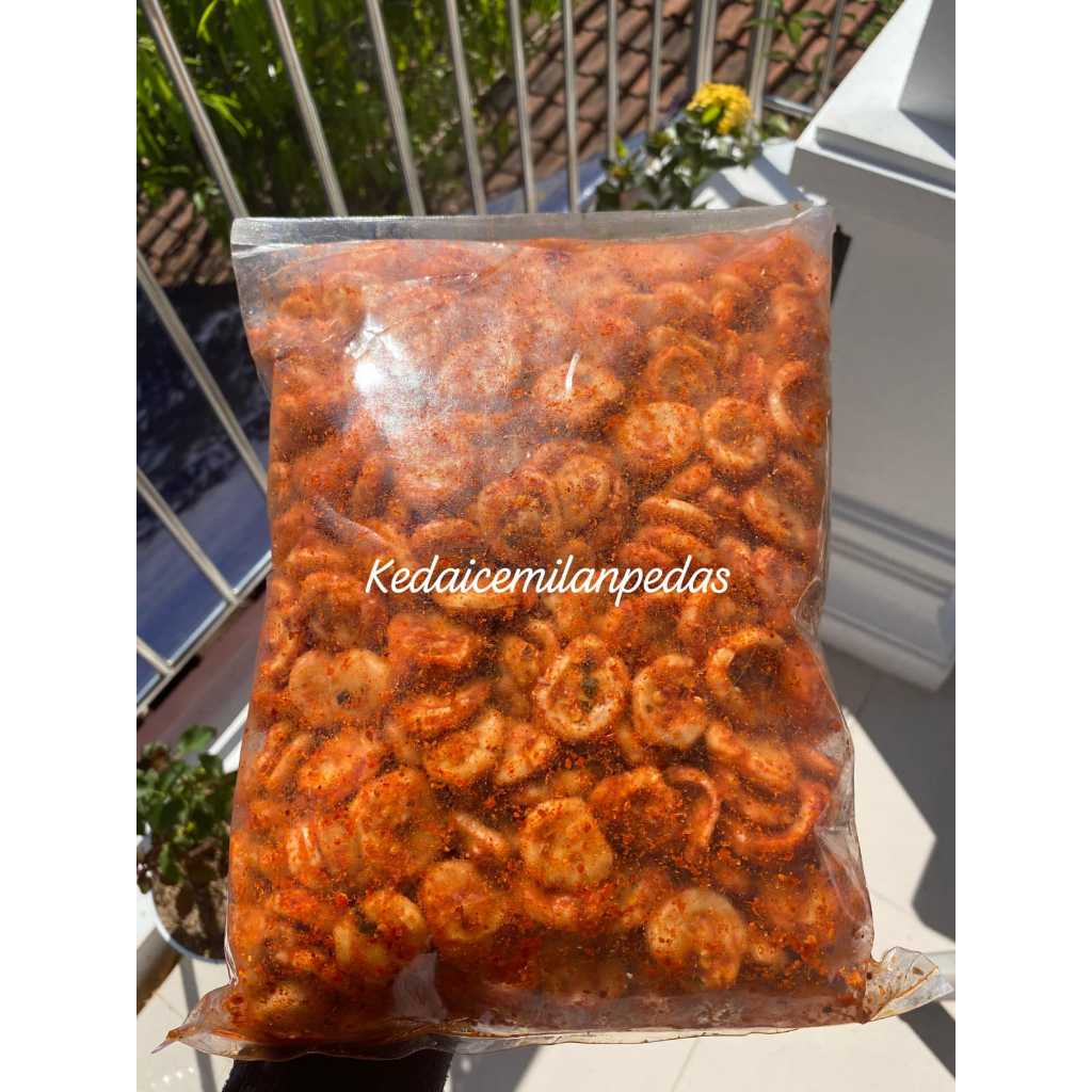

seblak kerupuk udang koin pedas daun jeruk 1kg