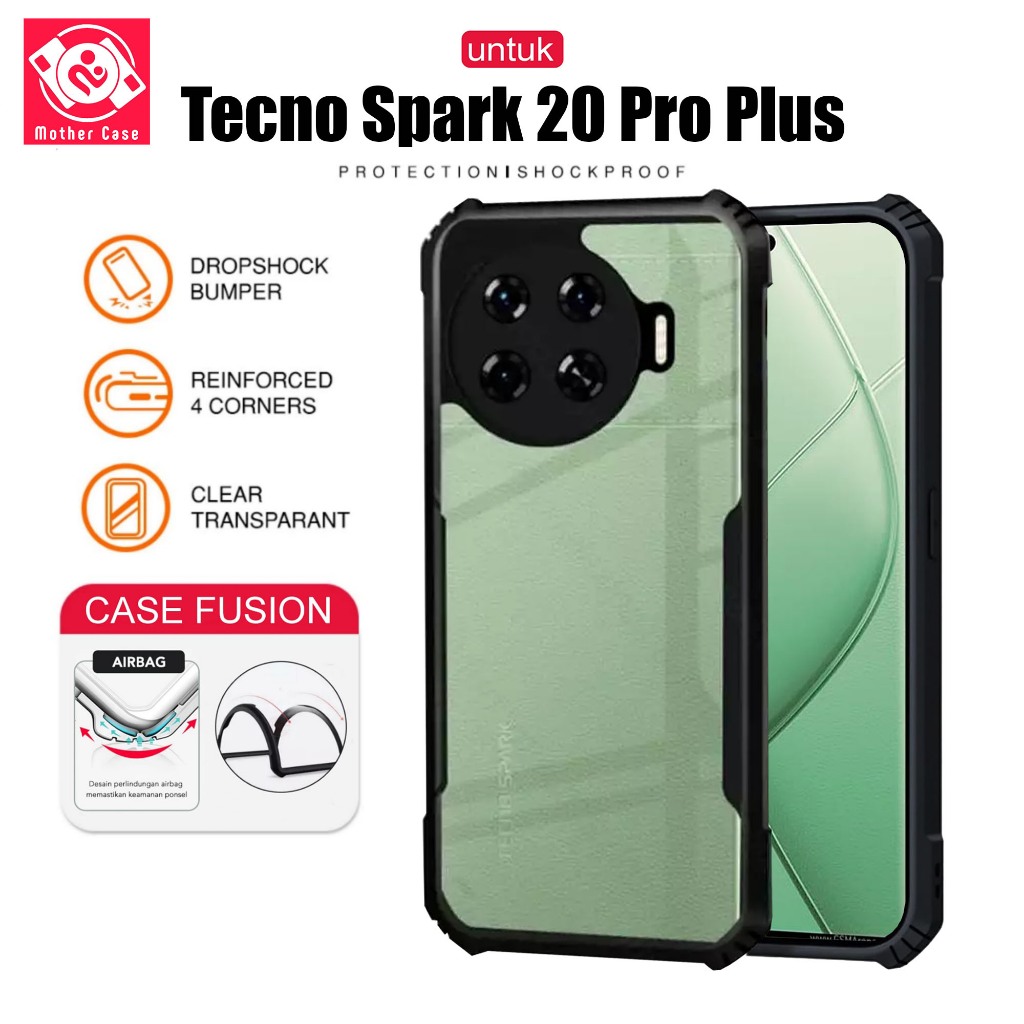 Case Tecno Spark 20 Pro Plus Case Fusion Shockproof Slim Transparan Bumper TPU