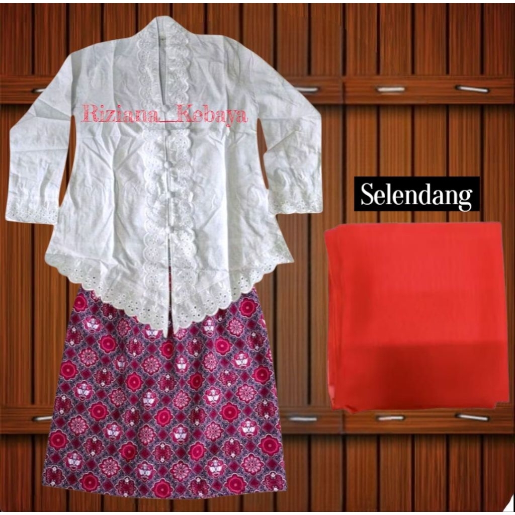 SETELAN KEBAYA ENCIM ANAK SD + SELENDANG // PAKAIAN ADAT SEKOLAH SD // KEBAYA ENCIM ANAK SD // KEBAY