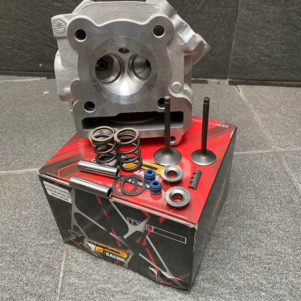 SILINDER CYLINDER BLOK HEAD MIO XGP RACING ISI SET KLEP 24/28 HEAD KOP MIO KARBU