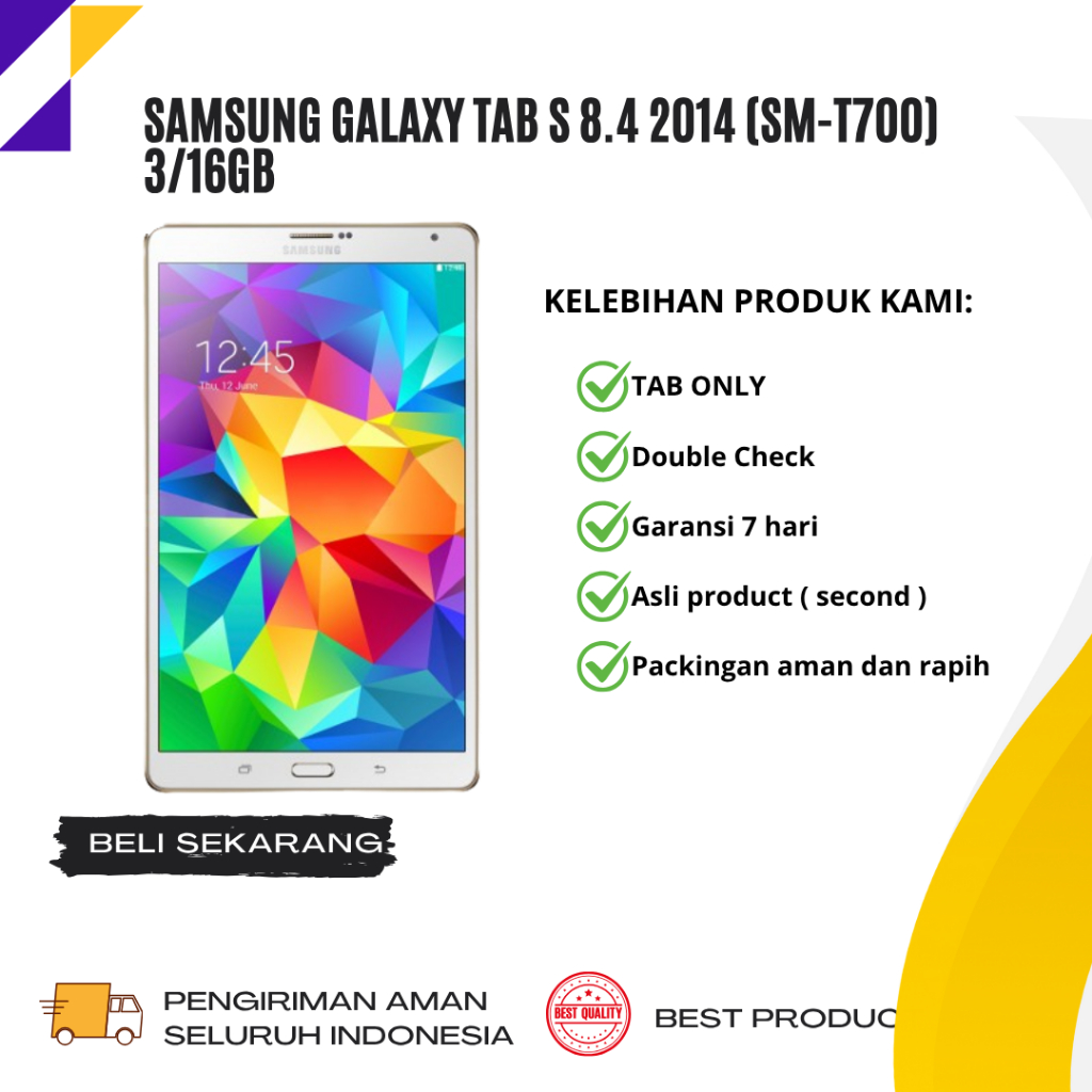 Samsung Galaxy Tab S 8.4 2014 (SM-T700) 3/16GB Wifi Only Second