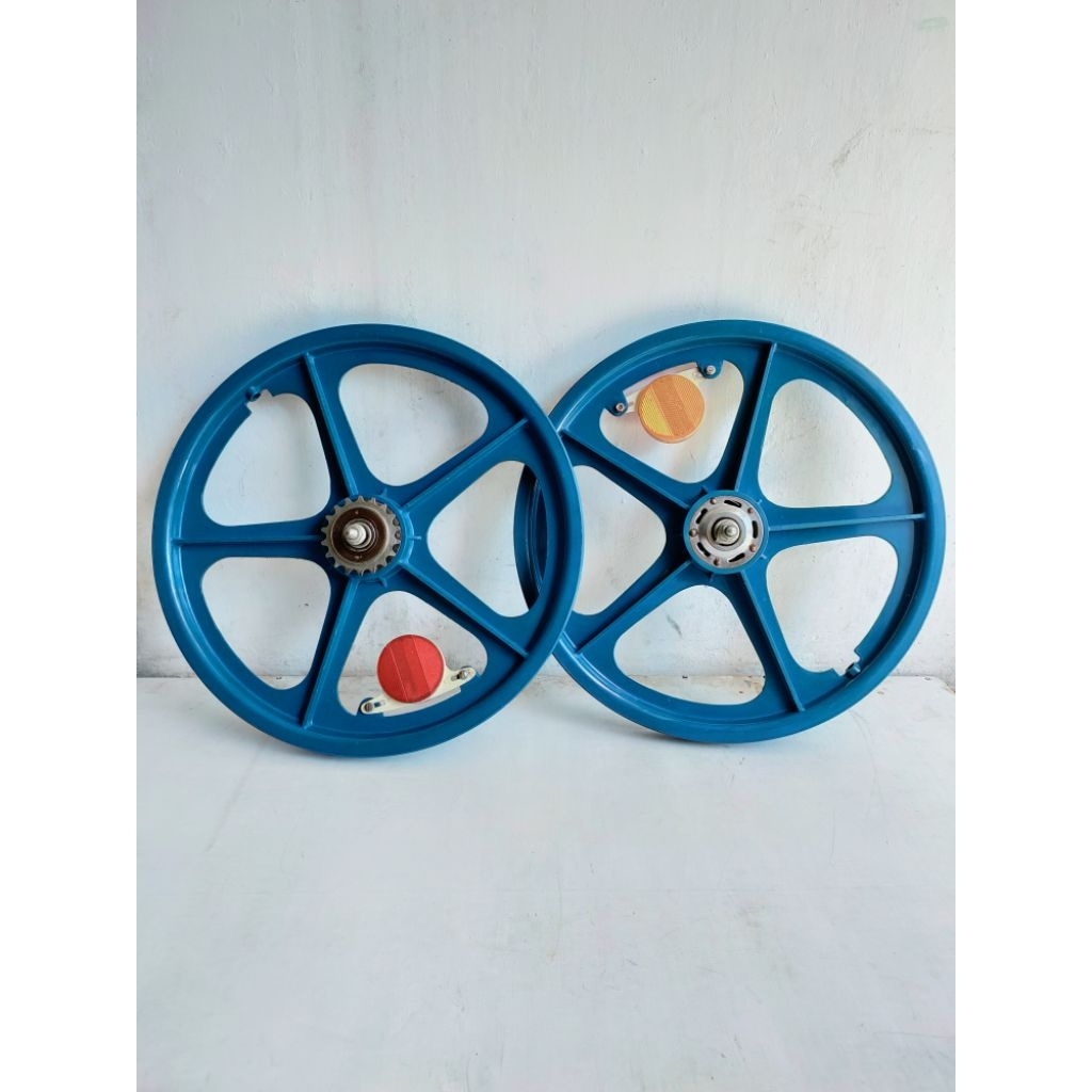 Wheelset osbmx 20 inchi velg bintang viber oldschool bmx taiwan NOS racing palang 5 lengkap freewhee