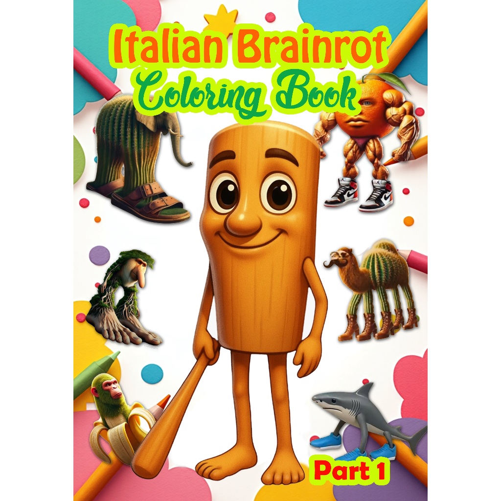 

[Imaginari] [Tung Tung Tung Sahur] Buku Gambar Lembar Mewarnai Anak Coloring Pages Anomali Italian Brainrot Tung Tung Sahur. Kertas Tebal 160gsm