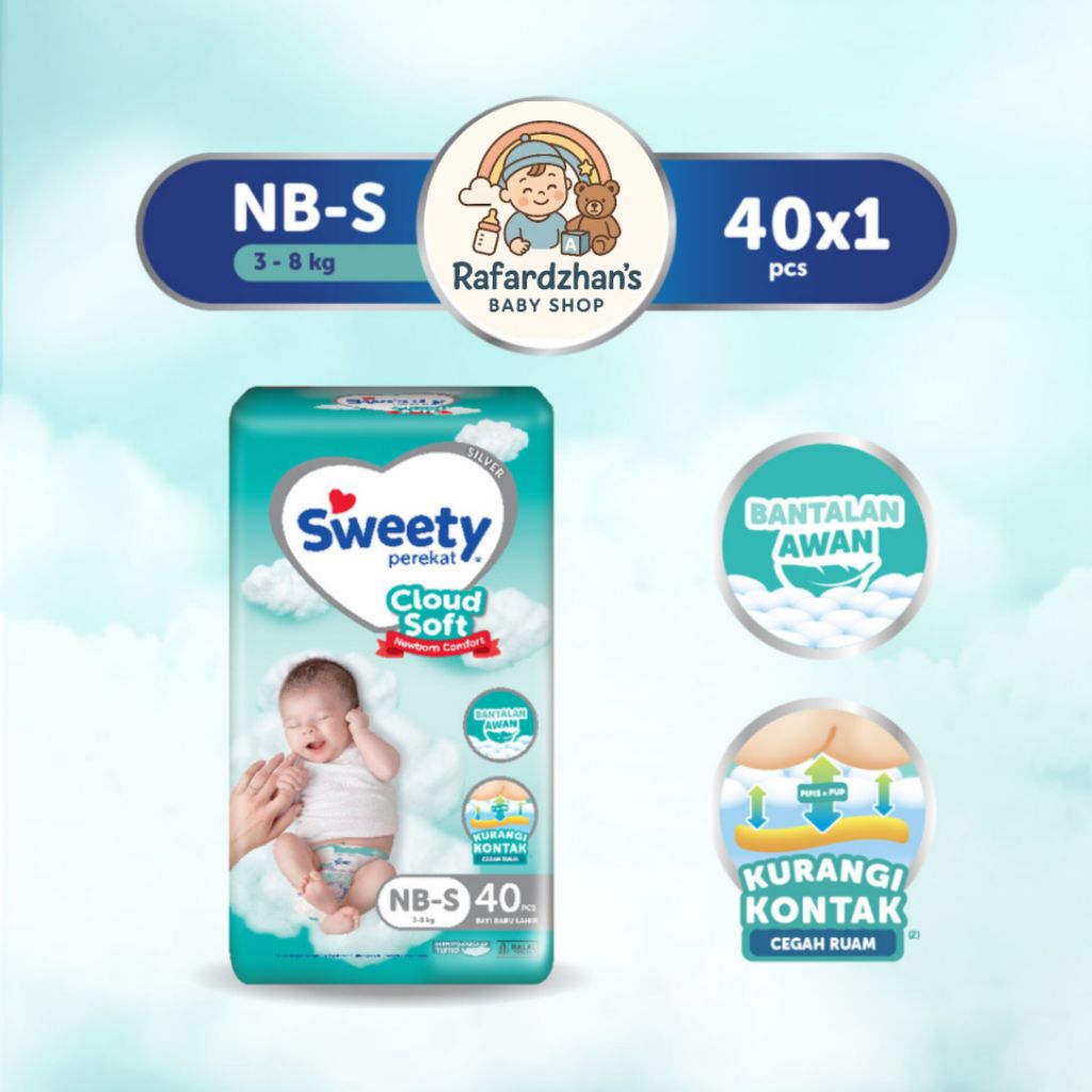 Pampers SweetyNewborn perekat S CLOUD SOFT