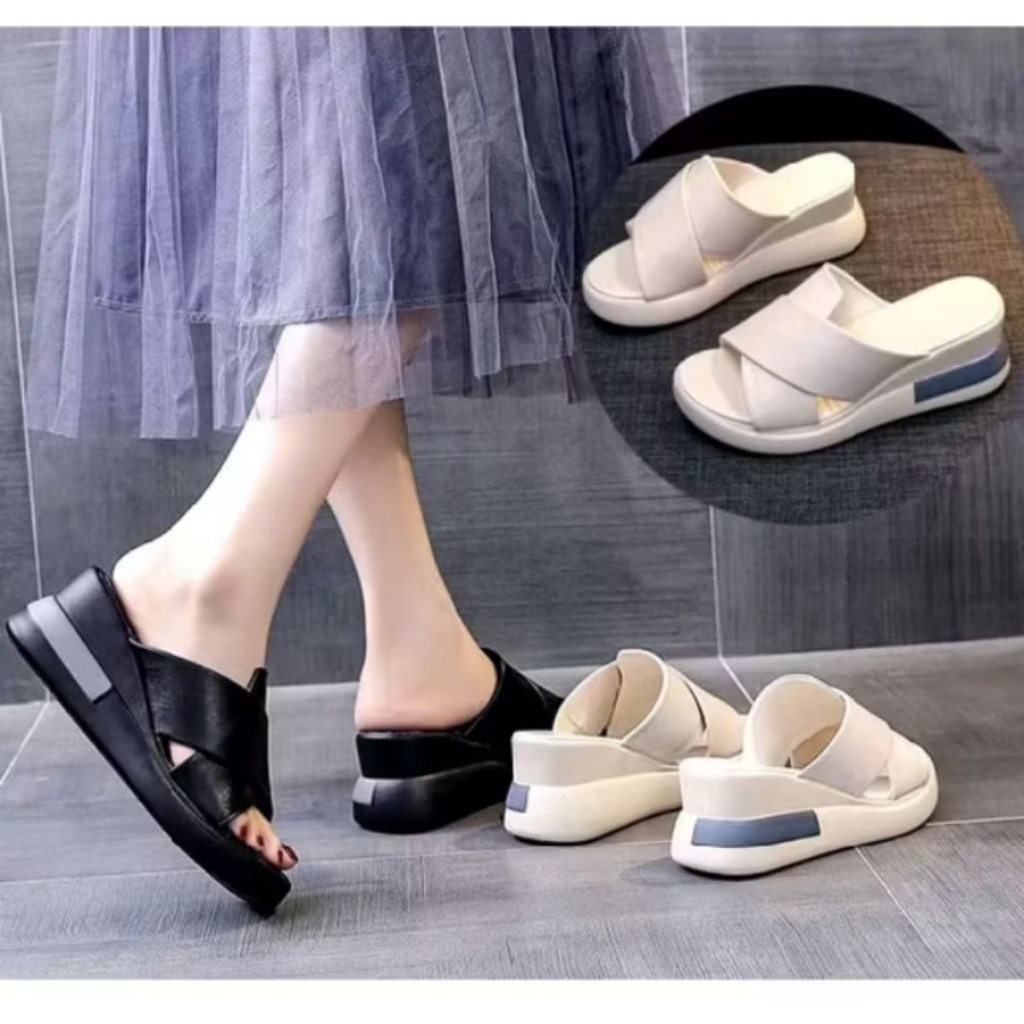 Terlaris... Sandal Wedges Wanita Sandal Cewek Viral Sandal Cewek Terlaris