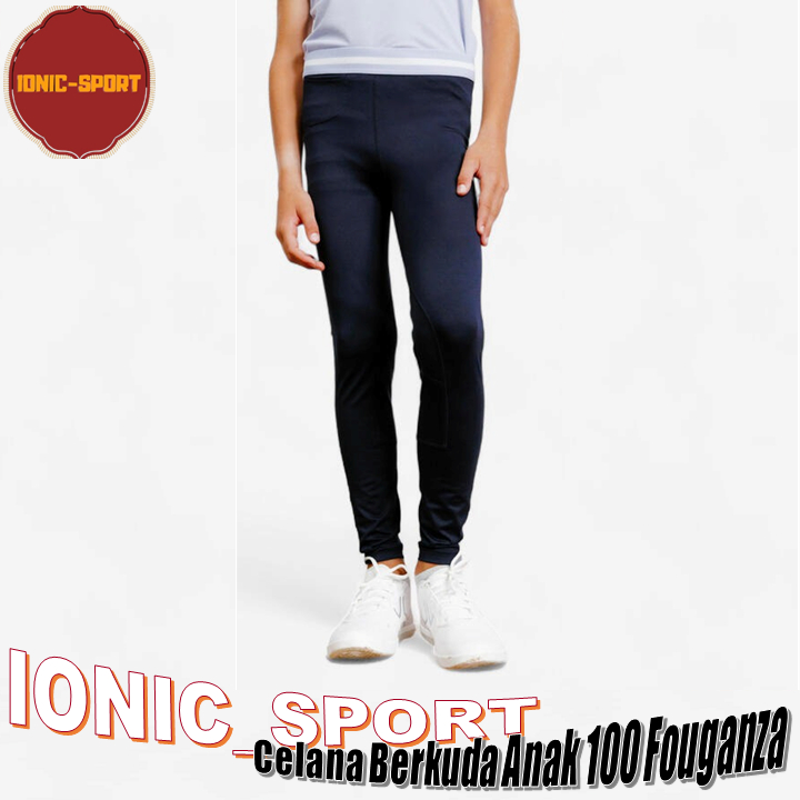 Fouganza Celana Berkuda Anak 100 Horse Riding Jodhpur Kids' Lightweight Leggings - Navy/Lavender Pur