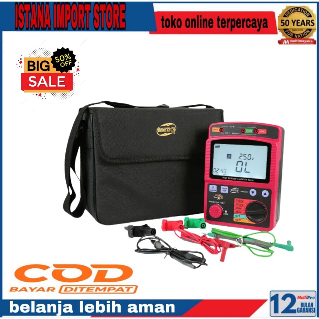 Insulation Tester Benetech GM3123 High Voltage 5KV Resistance Tester - GM3123 2,5KV