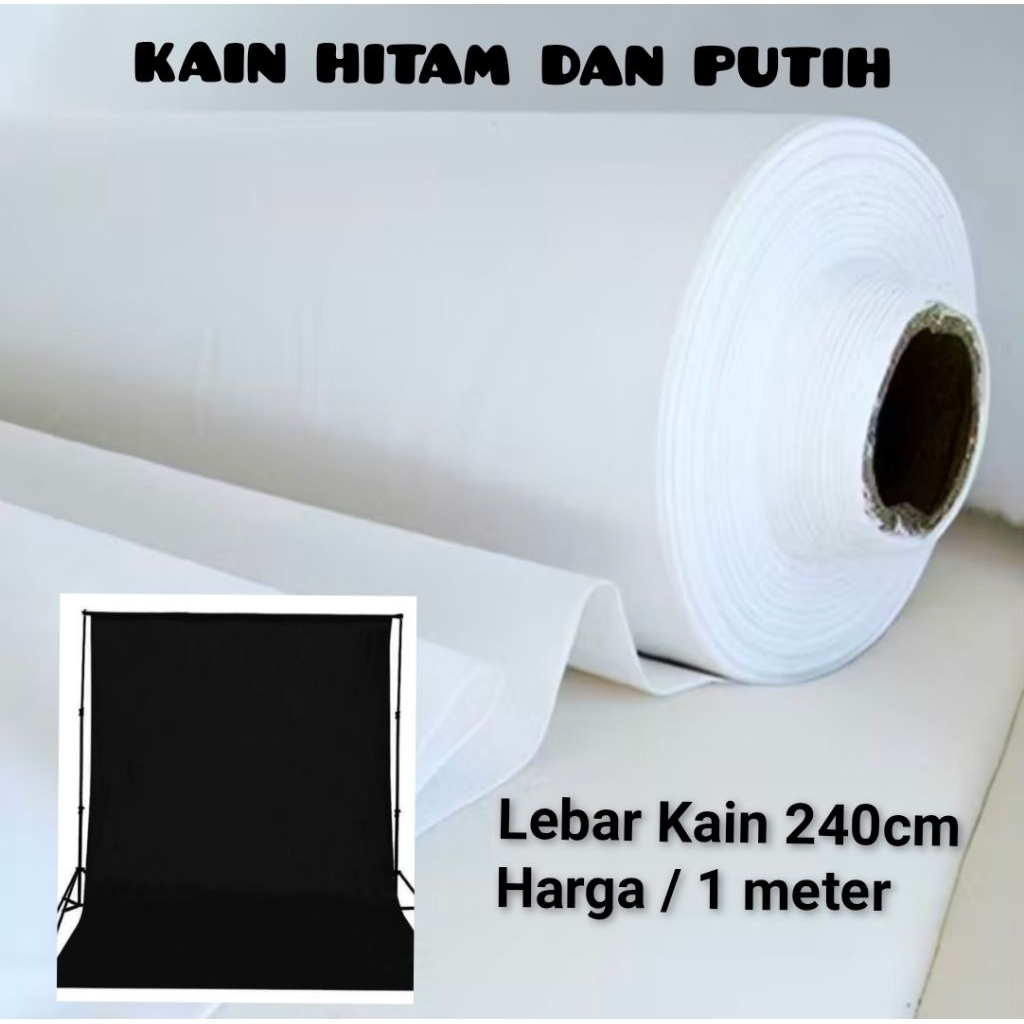 Kain Putih Polos Meteran / Kain Putih Polos / Kain Putih Background / Kain Dekorasi