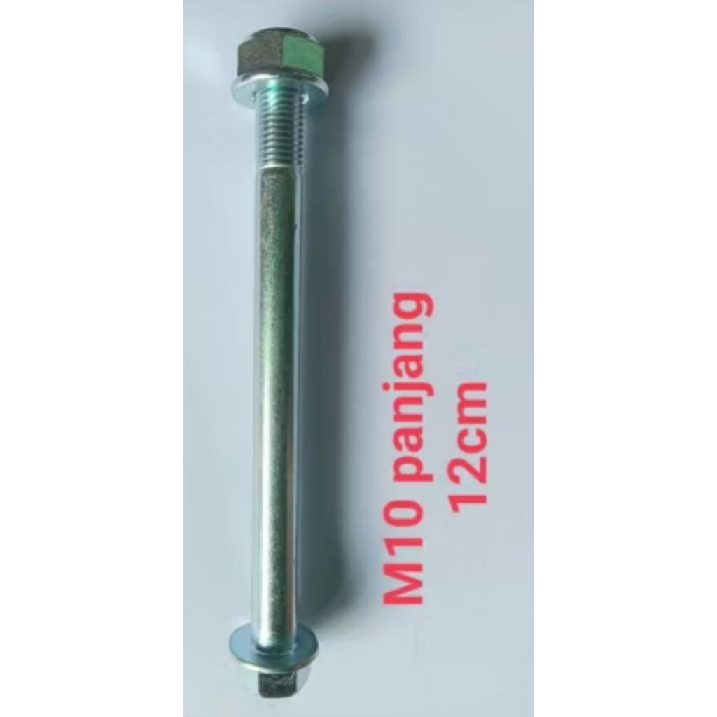 baut flange bolt m10 panjang 12cm plus mur