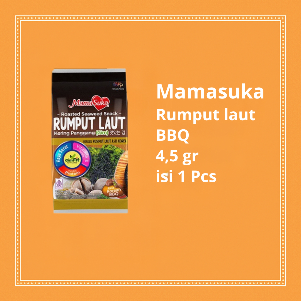 

Mamasuka Rumput Laut Panggang Rasa BBQ 1 pcs – Snack Rumput Laut Renyah dengan Rasa Barbeque Lezat