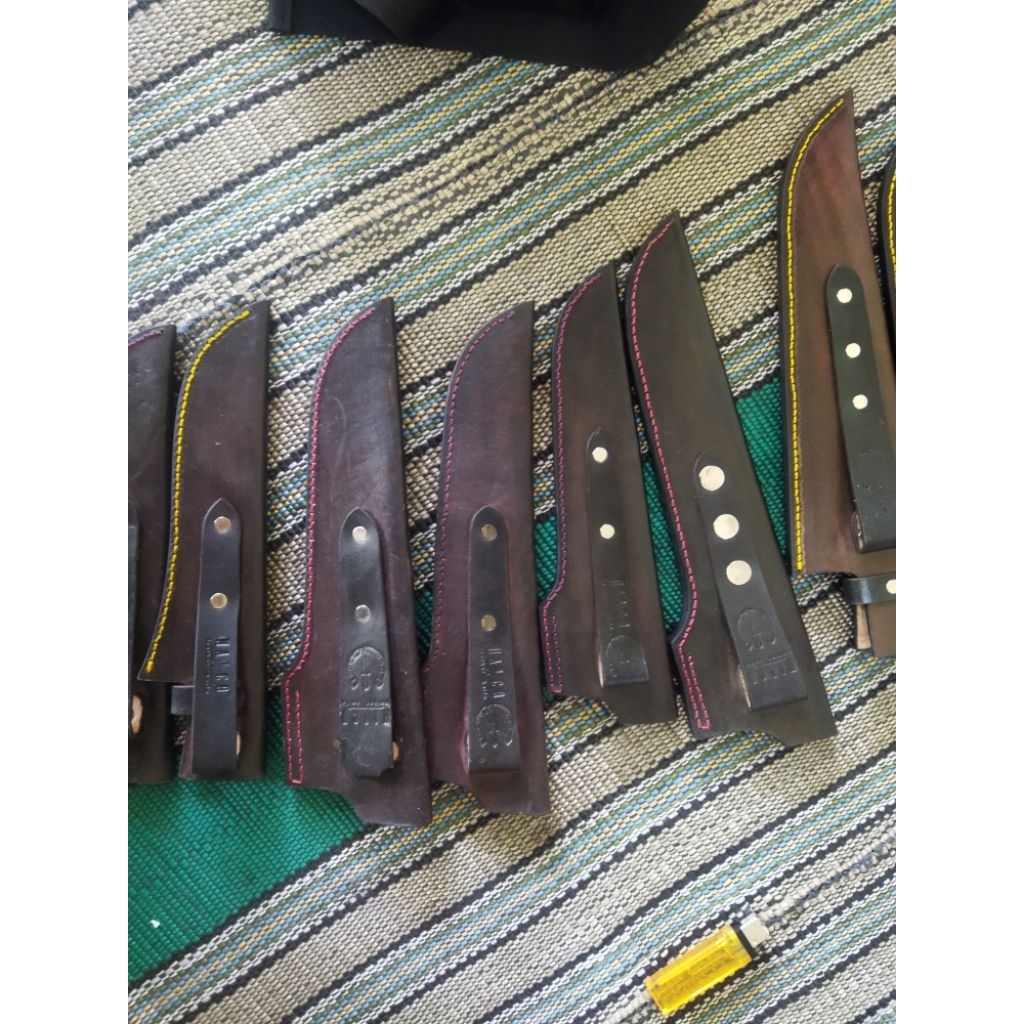 sarung pisau kulit asli 20 cm model straight pabrikan