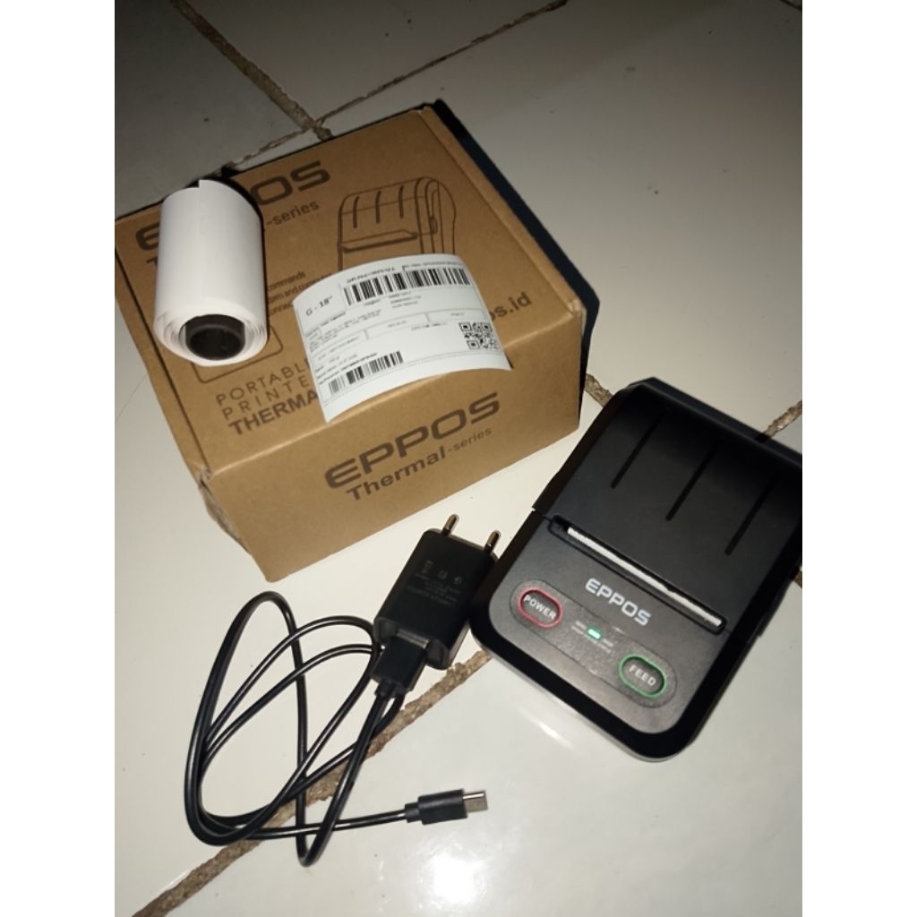 PRINTER THERMAL BEKAS MASIH BAGUS MEREK EPPOS BATERAI UKURAN KECIL 58MM +DAPET KERTAS STIKER 3GULUNG