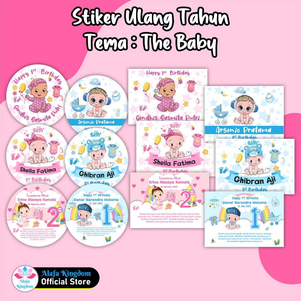 

Alafakingdom 8 Pcs Stiker Ulang Tahun Tema Baby