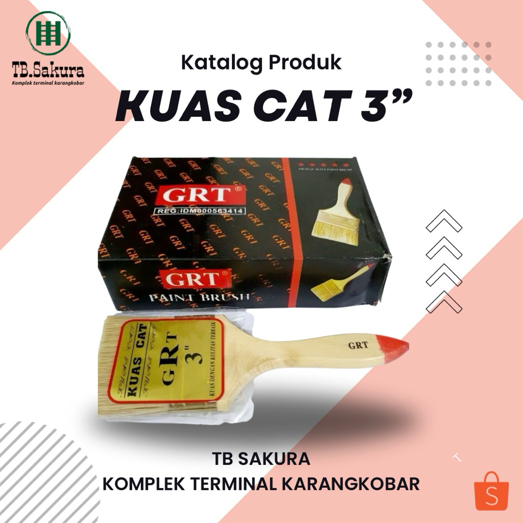 

Kuas Cat Kayu Besi Tembok GRT 3" 3 Inch Termurah