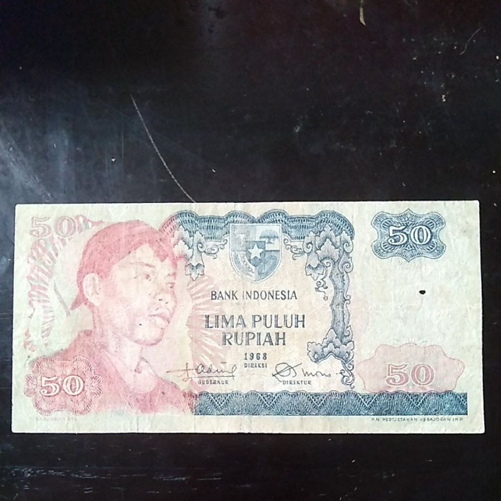UANGKUNO 50 RUPIAH SUDIRMAN THN 1968