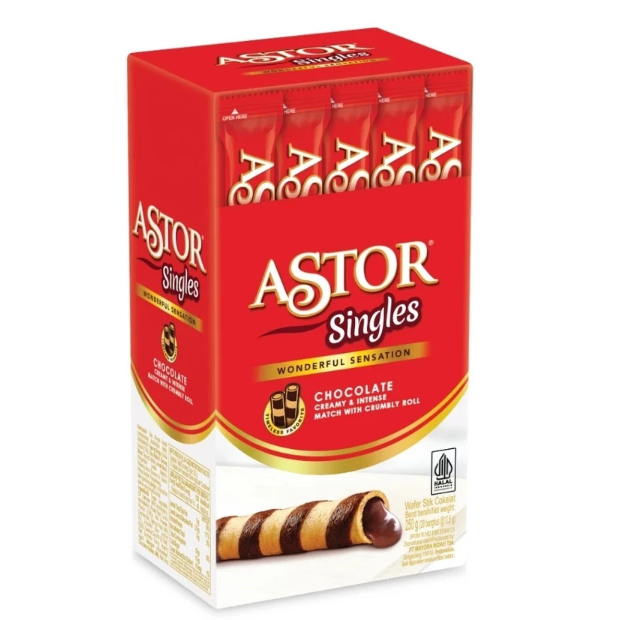 

1 box astor SINGLES ROLLS COKELAT isi 20