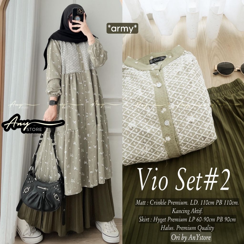 Vio setelan tunik + rok ARMY