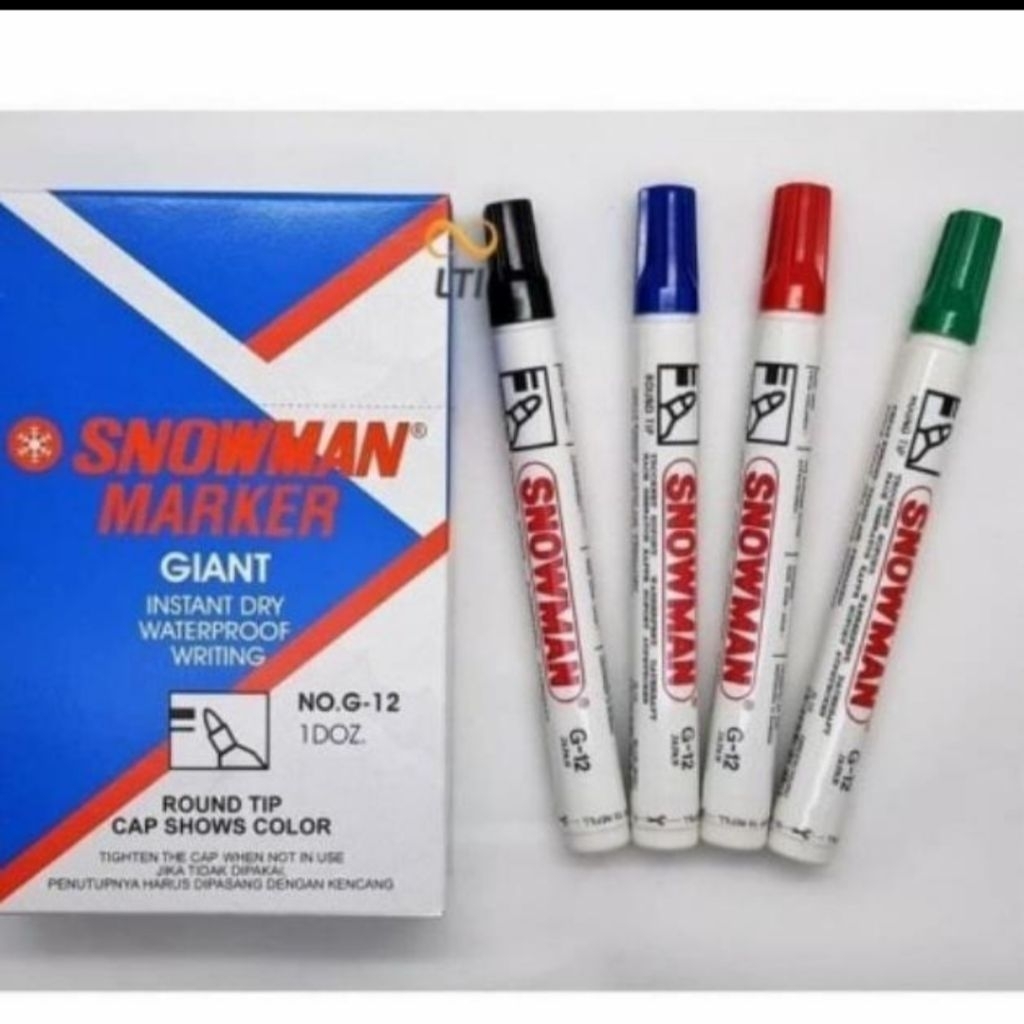 

SPIDOL SNOWMAN MARKER PERMANENT HITAM,BIRU,MERAH